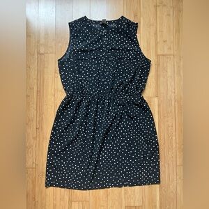 LOFT Black and White Polka Dot Mini Dress